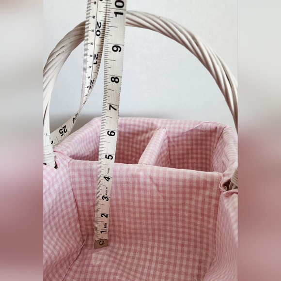 white wicker baskets with pink liner Storage Organizer Set Of 3 - Picture 5 of 16